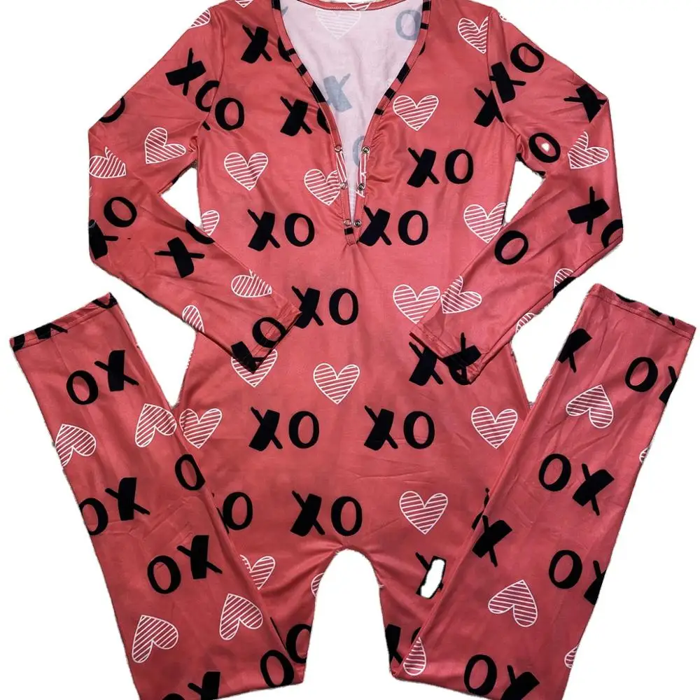 

New arrival long sleeve xoxo onesie flamingo onesie long sleeve onesie for women