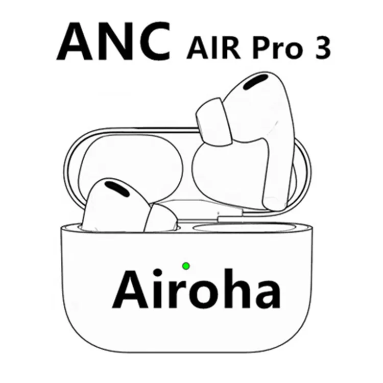 

air 3 pro ANC Transparency model Airoha 1562 1536u chip 1:1 blue tooth wireless earbuds earphone headphone i100 i9000 tws, White