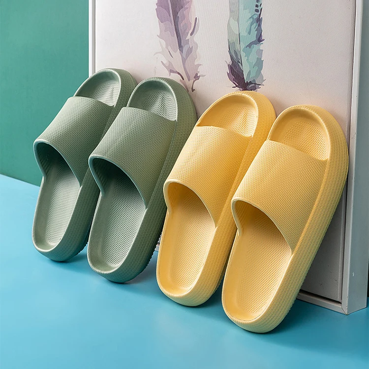

new solid women slippers non-slip sandals eva massage slides holes light bathroom indoor women men flip flops summer women shoes, Picture
