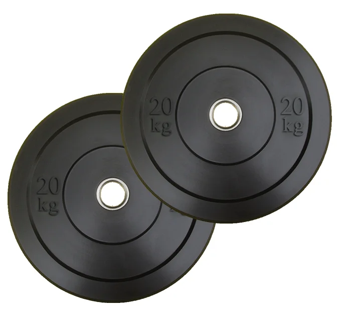 

Hot-selling fitness equipment free weight multi-specification rubber weight plate, Black