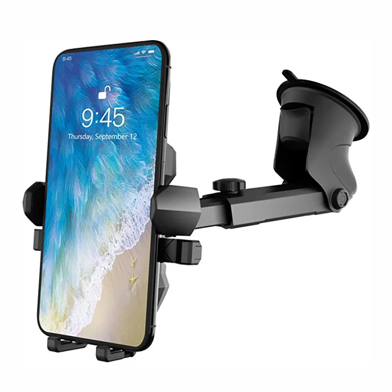 

2021 Amazon Hot Selling Phone holder Strong Suction Cup Flexible Holder Phone Car Holder for Sale, Black