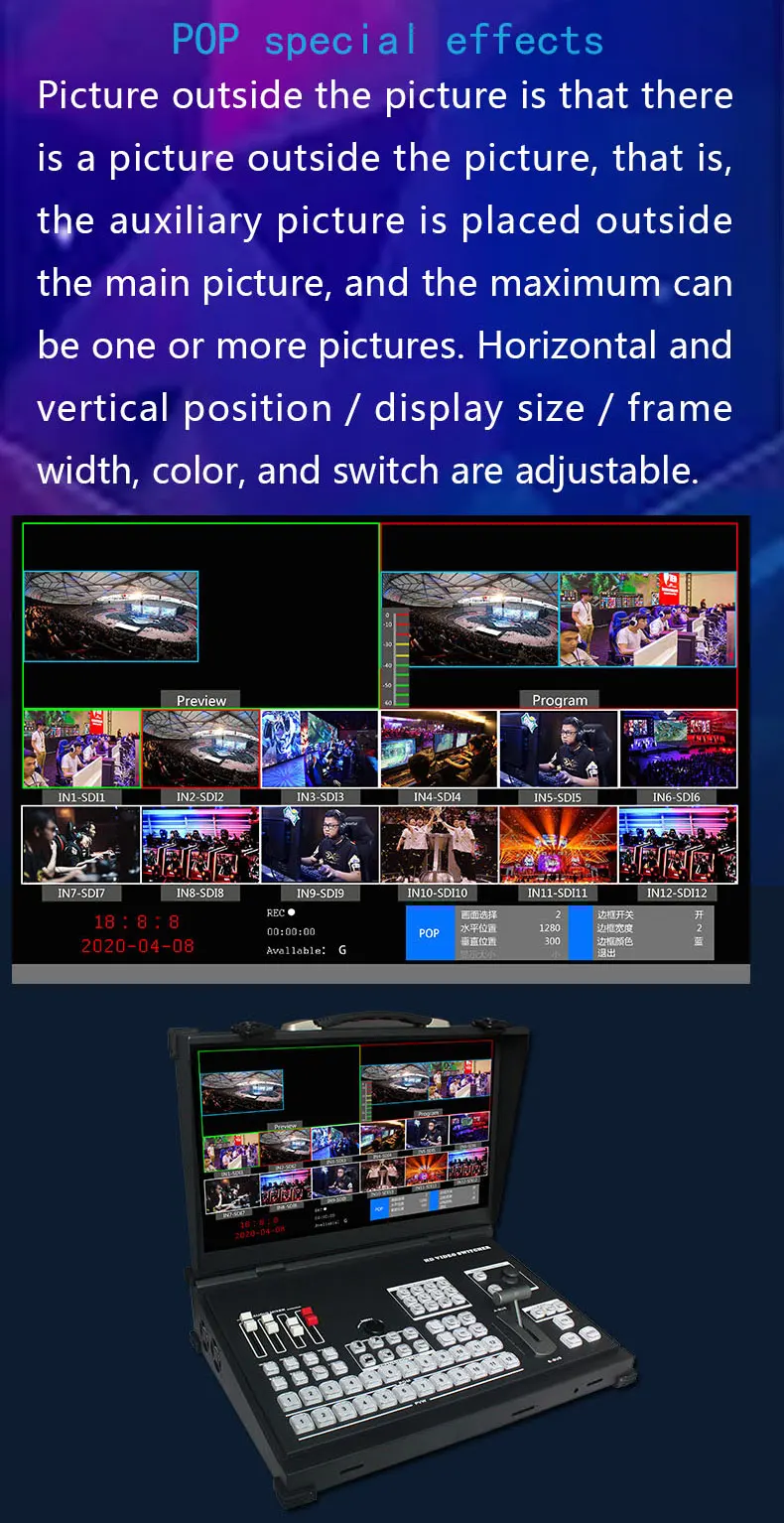 Bộ Chuyển Đổi Video HD SDI TV Studio Phát Sóng Trực Tiếp HDS9112