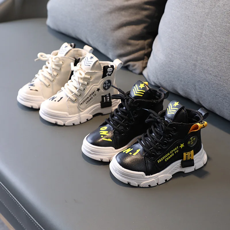 

Fall Winter Fashion Side Zipper Warm Boys Shoes Children Martin Boots Girls Kids Boots Shoes, As pucture