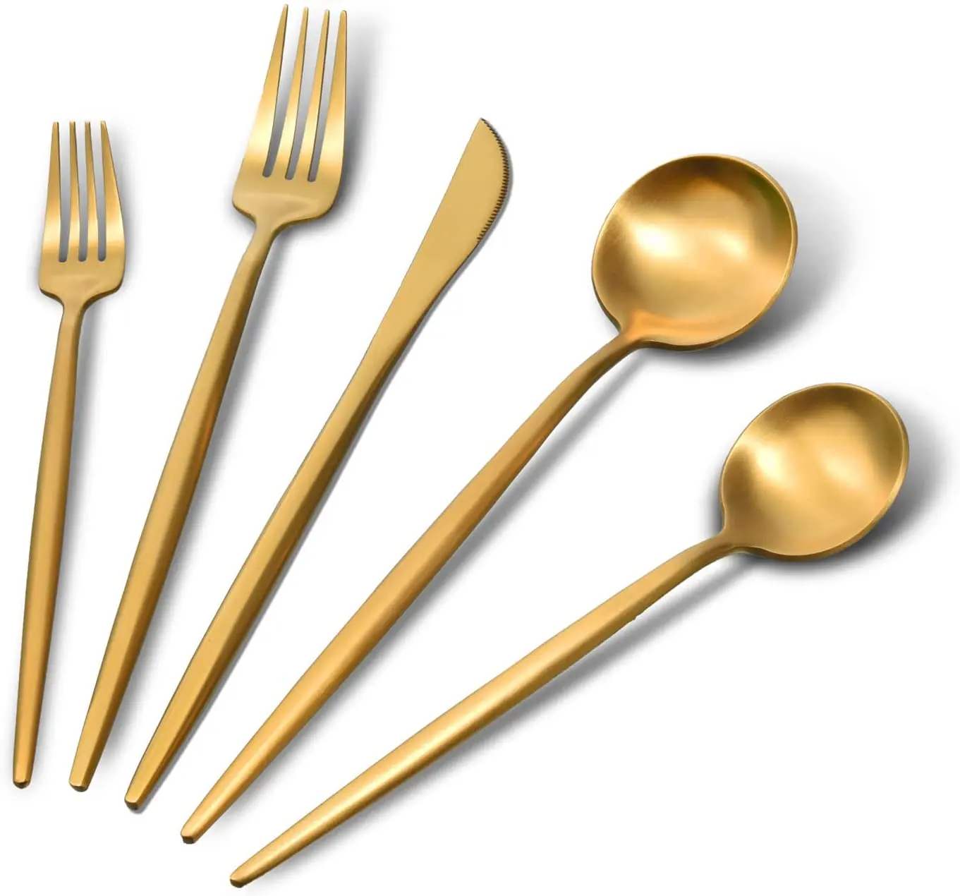 

2022 new High quality Stainless steel 304 gold flatware set, light gold spoon fork knife cutlery set, Golden