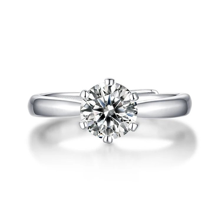 

Thriving Gems hot selling white moissanite diamond engagement wedding 925 sterling sliver ring for women