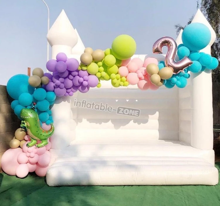 

customized size white bounce house for wedding, toddler white bouncy castle