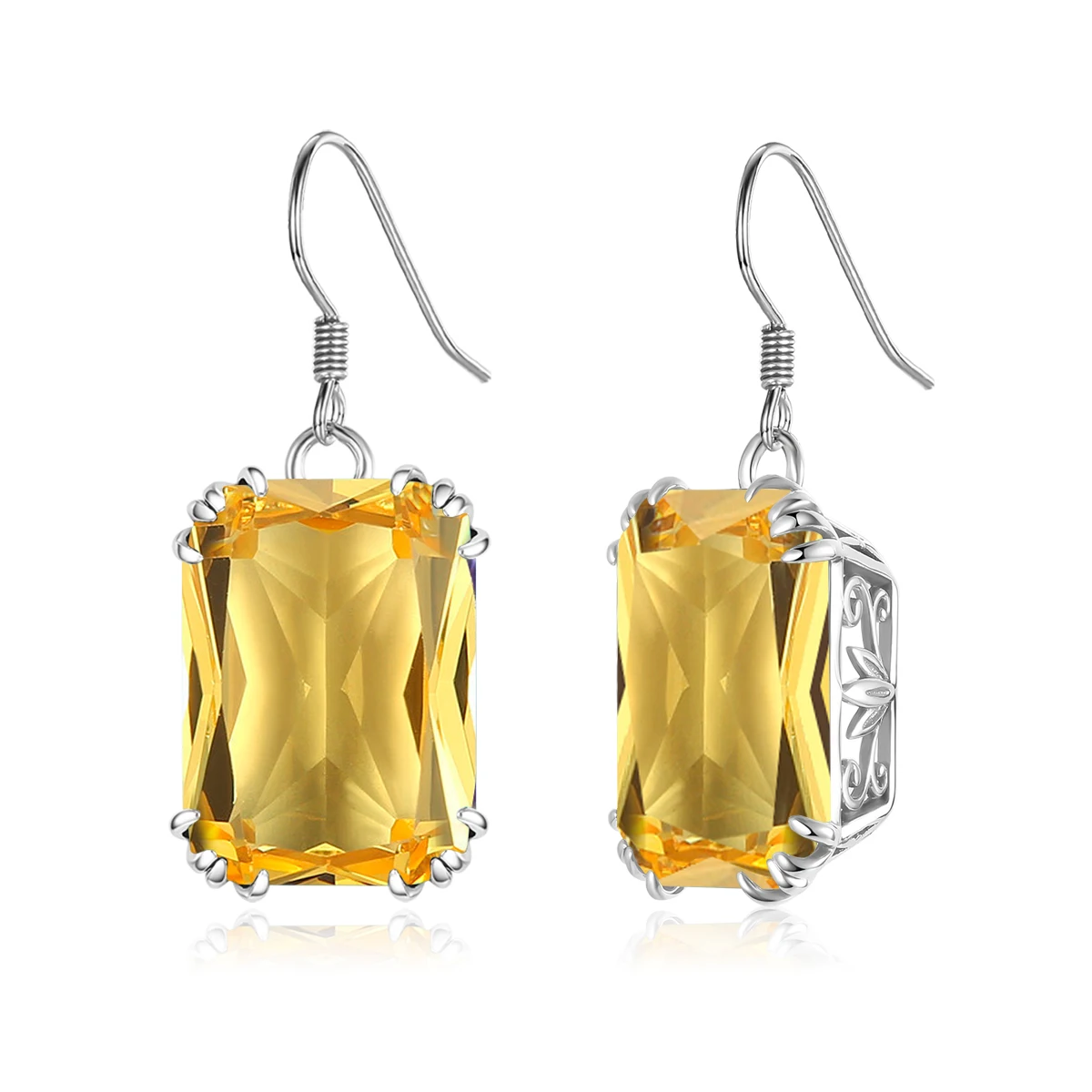 

Dropshoping Jewelry Art Nouveau Exquisite Filigree Citrine boucle d'oreille bijoux 925 Sterling Silver Women earings