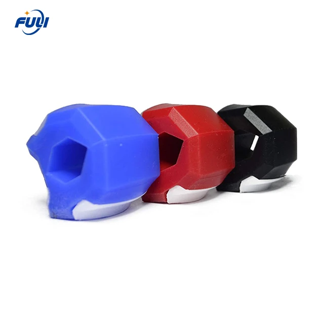 

Clear Jawlin Excercis Jaw Line Exercise Shaper Chew Jawline Exerciser Ball Jaw Trainer Me Fitness, Red, blue and black