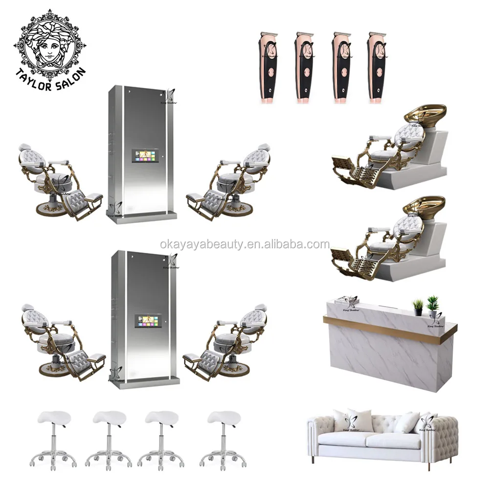 

Barber chairs equipment hairdresser chair mirror stations hair washing chair for barbershop salon