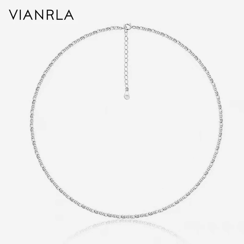 

VIANRLA 925 Sterling Silver Small Square Shape Silver Necklace Elegant Minimalist Unique Design Women Jewelry Gift Drop Shipping