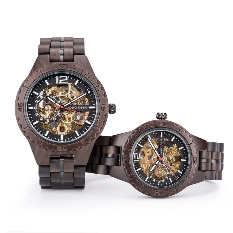 

DODO DEER 2020 Wholesale Luxury Wood Grain Bezel Wrist Watch Men Mechanical Watch Oem Custom Logo Wooden Waterproof Antique