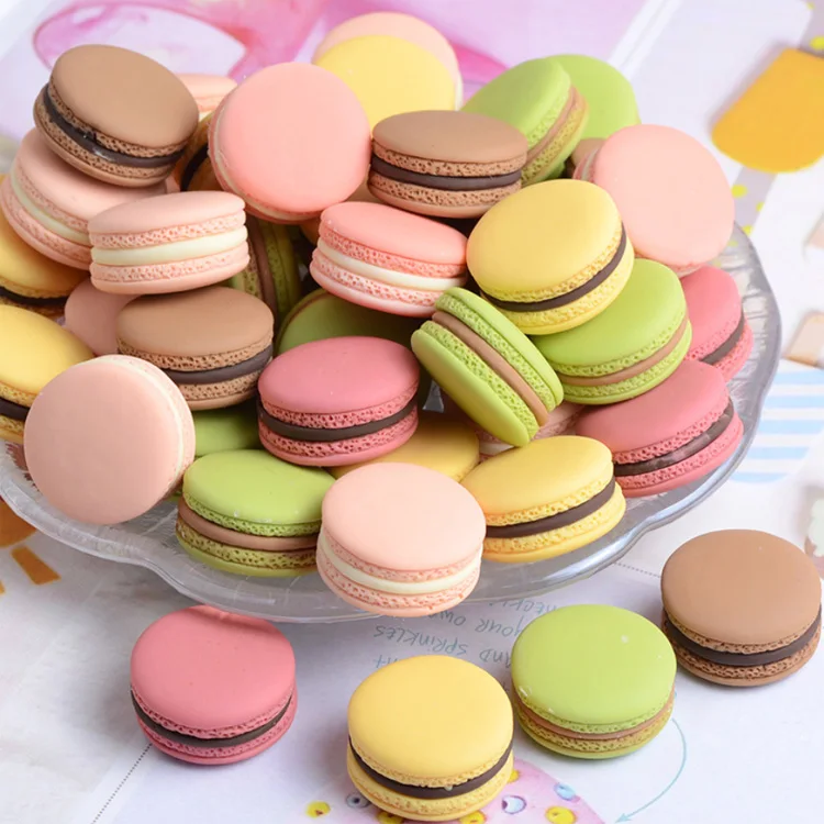 

new design colored thick artificial 3d resin macaroon cabochon for key chain