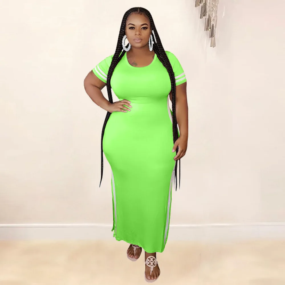 

Lady Elegant dress in contrasting colours Women plus size summer dresses 2xl 3xl 4xl 5xl casual loose long dresses