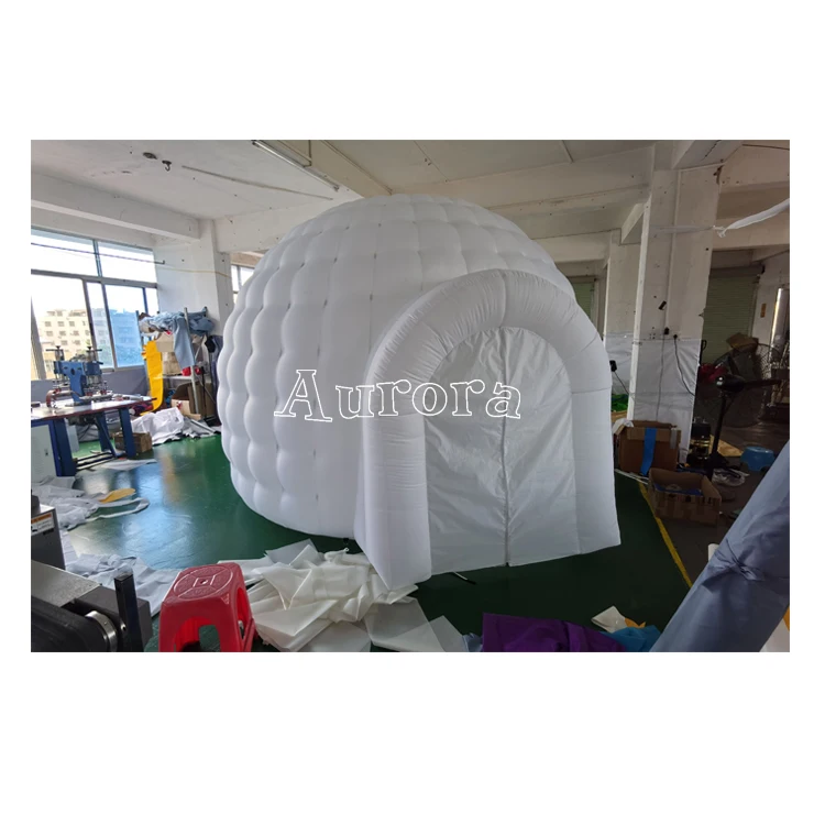 

Outdoor White Inflatable Dome Tent With Air Blower And 16 Colorful LED Light For Party Event Wedding, Customized