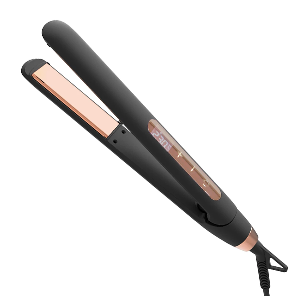 

Touch screen 25mm titanium plates flat iron 450f digital oem my logo hair straightener, Black or curtomized