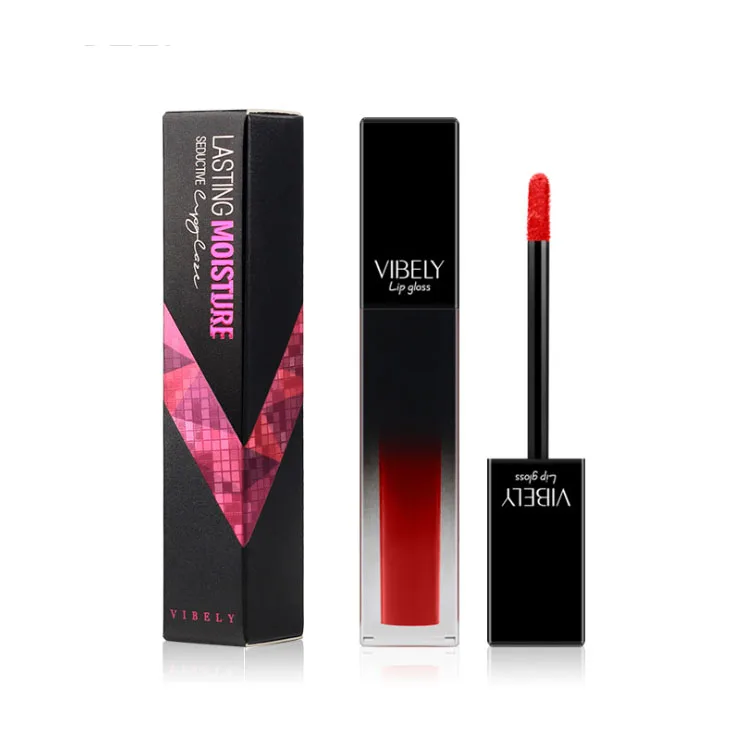 

Vibely Brand Makeup Matte Lipgloss Vendor 30 Colors Vegan Velvet Matte Liquid Lipstick
