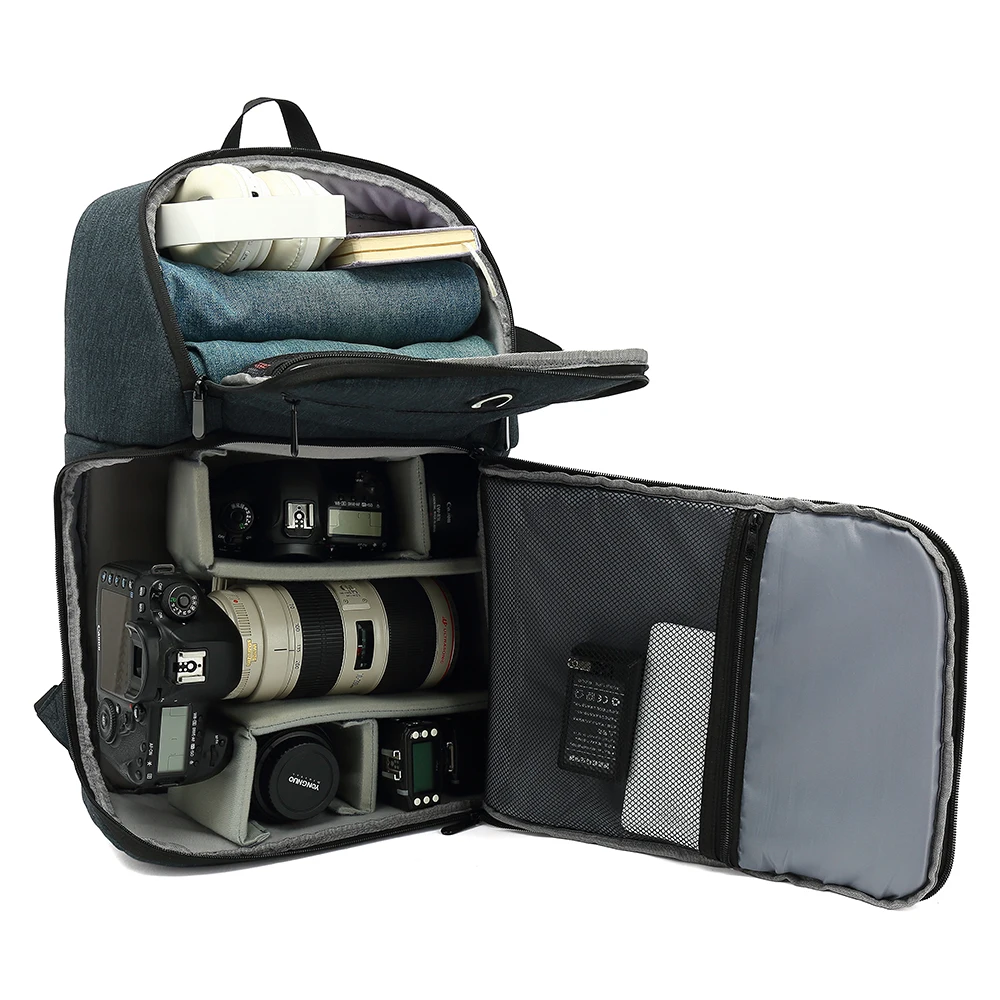 

Nylon Waterproof Travel Outdoor Multifunction Camera Bag Video Bags Dslr Bag Camera Camera Backpack, Grey