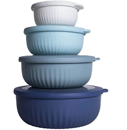 

Cook with Color Mixing Bowls - 8 Piece Nesting Plastic Mixing Bowl Set with Lids, Customized color