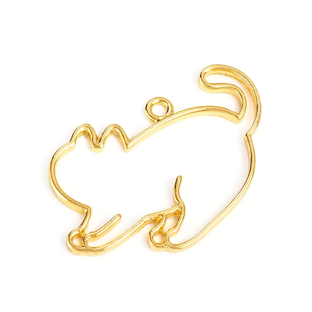 

PandaHall Cat DIY UV Resin Golden Open Back Bezel Pendants