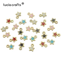 

25pcs 7*9mm Cute Enamel Star Pentagram Charms Alloy Pendants DIY Fashion Bracelet Necklace Jewelry Making Finding Accessories