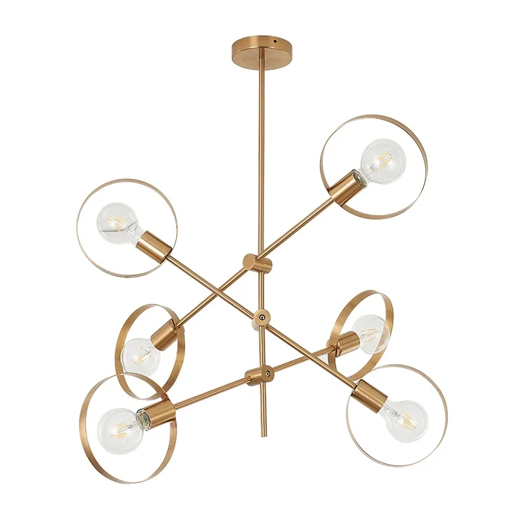 Fashion design indoor fixtures decoration living room iron frame led pendant lamp