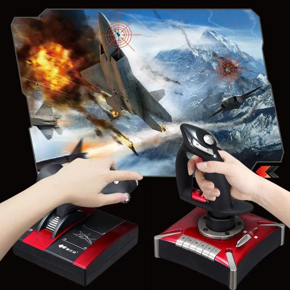 
PXN-2119 Wired Vibration Flight Joystick Controller for PC Flying Game 
