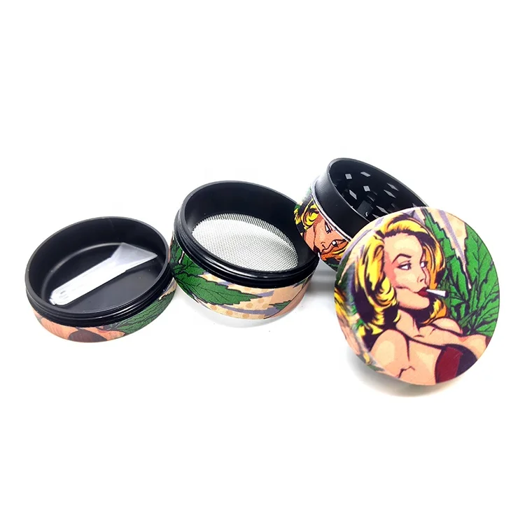 

Wholesale printing women designs smoking Accessories Zinc Alloy weed Grinder