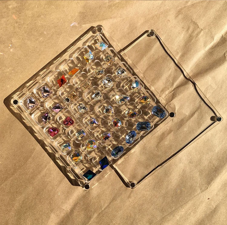 

64 Grid Acrylic Organizer Clear Nail Diamond Crystal Beads Charms Accessories Diy Crafts Storage Case Box