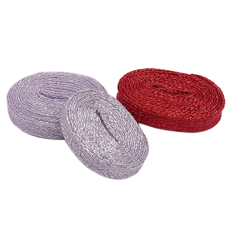 

Weiou Professional Manufacturer Brand New Metallic macrame Cords Metal Wire Insert Polyester Custom Colorful Elastic Shoe Laces, Customized