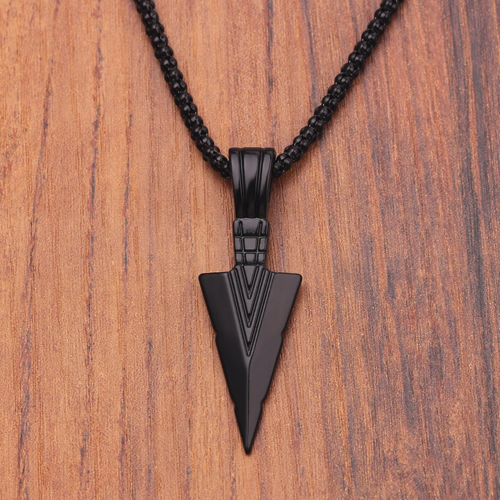 Men's Design Matte Black Long Necklace 
