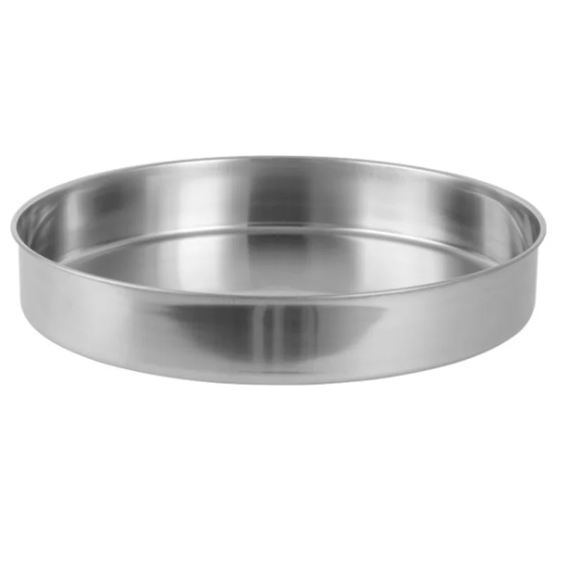 

stainless steel round cake pan baking tray metal fruit serving tray