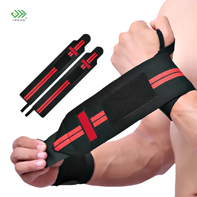 

JOGHN compression wrist band elastic fitness protection adjustable Wrist Wrap gym wrist bandage for men and women, Black