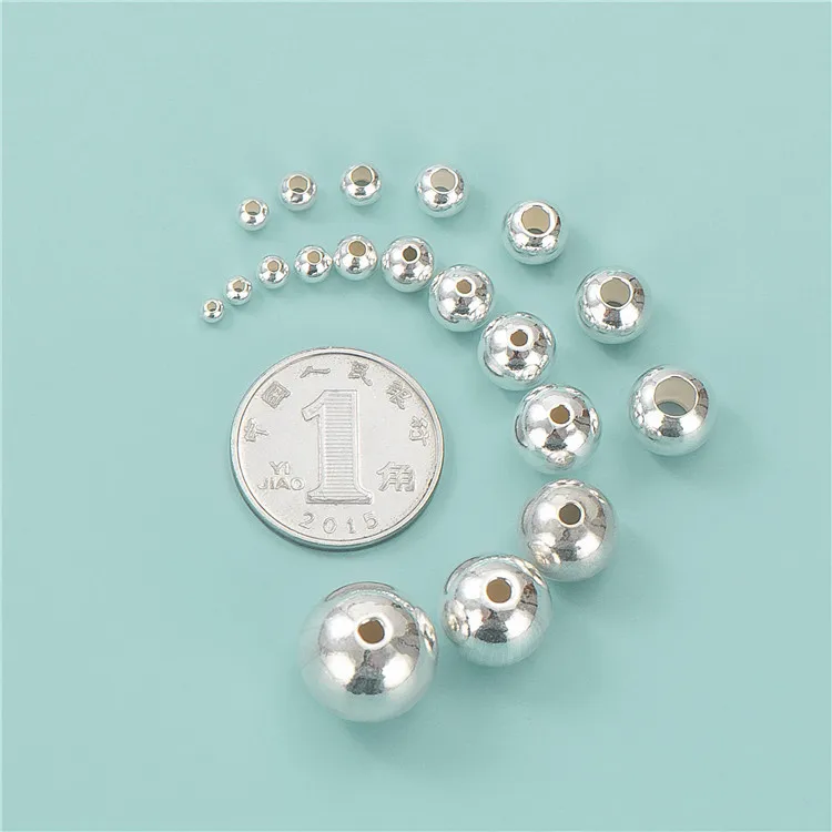 

Wholesale 925 Sterling Silver Round Ball Beads Different Size 3mm 4mm 5mm 6mm Spacer Bead For Jewelry Making Findings