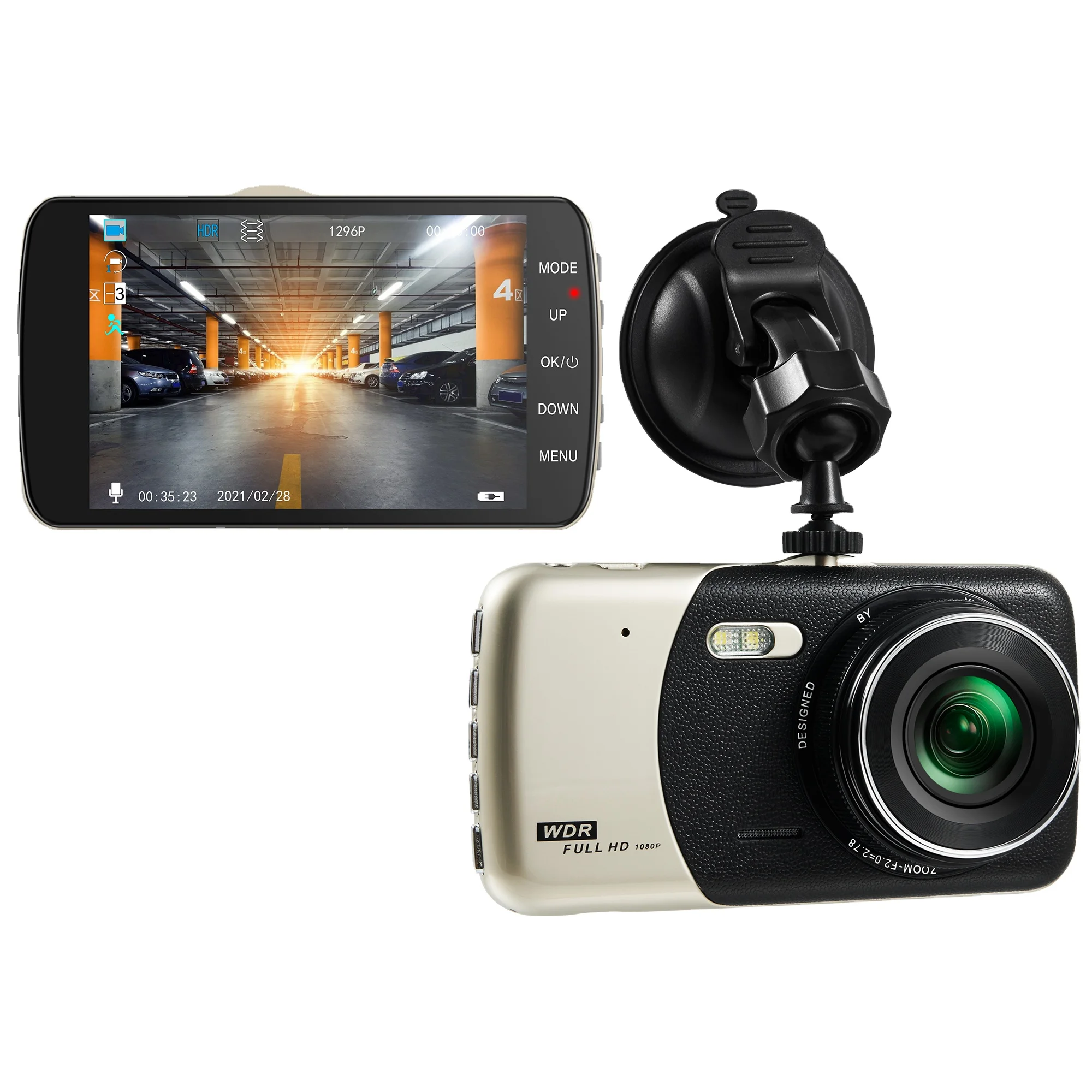 

4.0In IPS Dual Lens Car Camera Auto DVR Camcorder Cars 24H Parking Video Recorder Dash Cam Full HD 1080p Black Box Dvrs Carcam