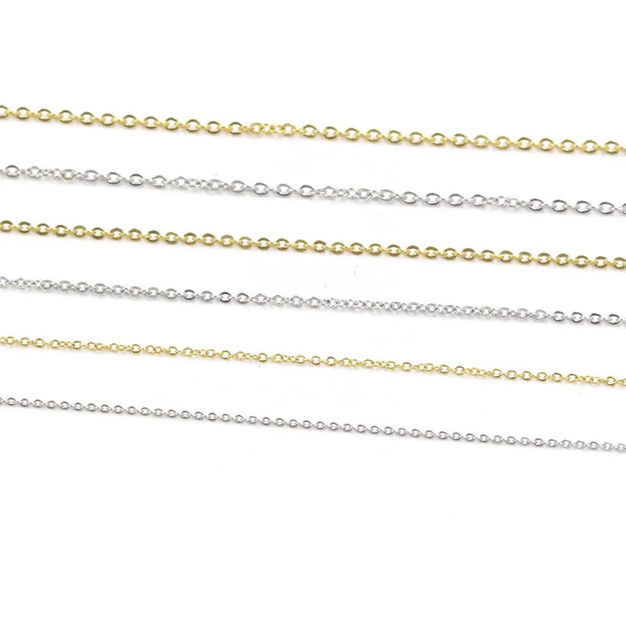 

Wholesale Jewelry 1/1.5/2mm Square Chain Stainless Steel Chain Necklace Men, Photo shown