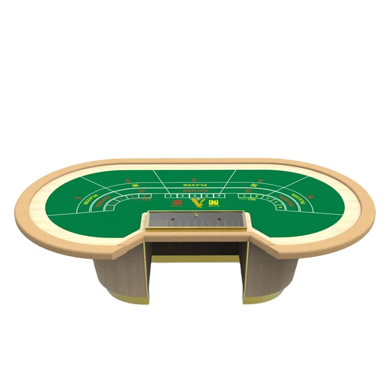 

YH Casino Baccarat Tables Green Felt Round Soild Wooden Baccarat Poker Table For Sale