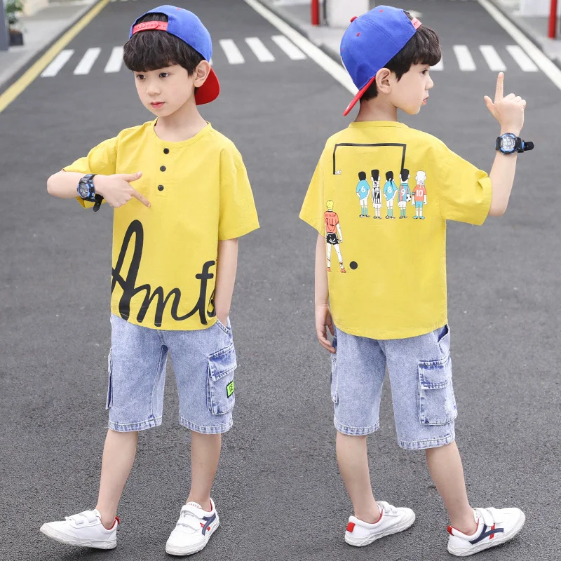 

Summer Wholesale boys clothing sets Children Boutique Kids Clothes Stock No Moq Short Sleeve Baby T Shirt Boys Clothing Set