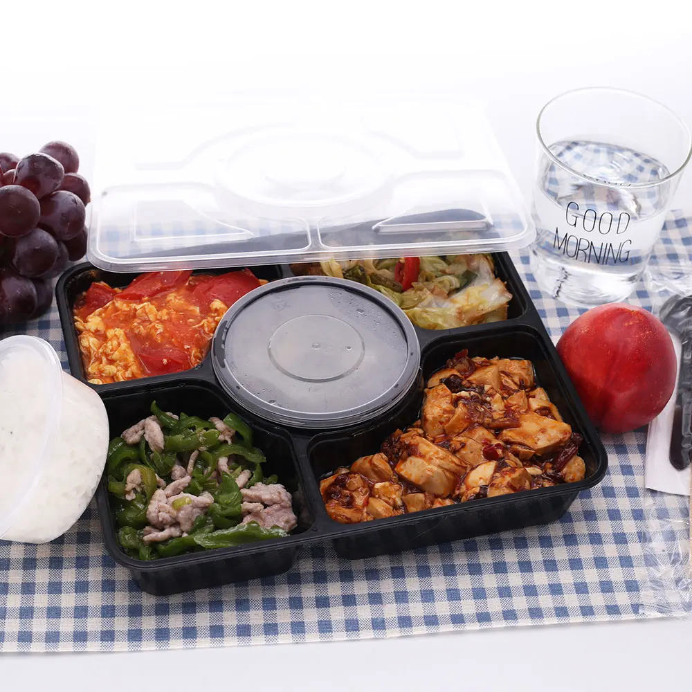 Disposable Lunch Box w/Lid (50pc) (Black) CK-8307