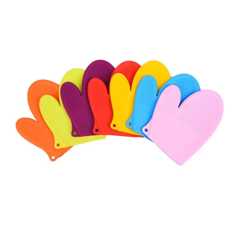 

100% great quality Heat Resistant Oven Mitts BBQ Grill kitchen Cooking Silicone Glove, 6 colors