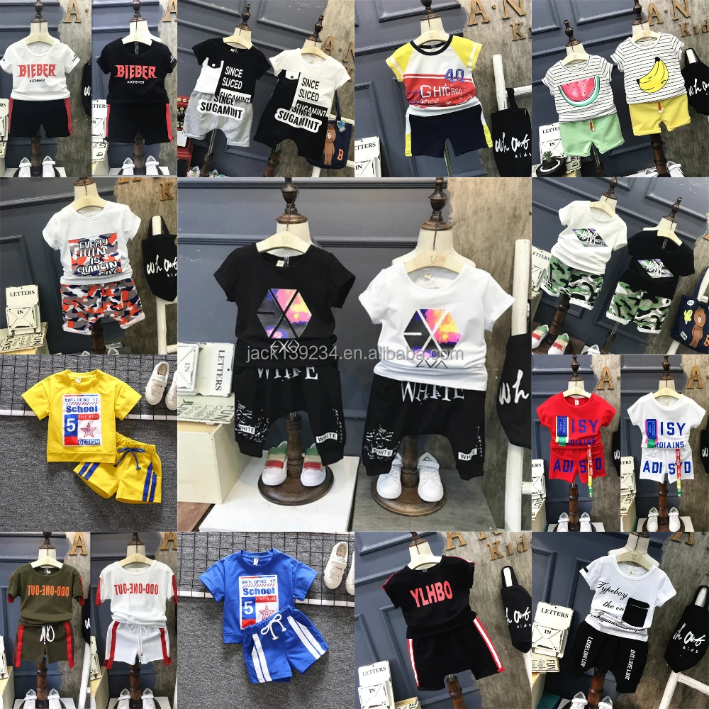 

Buy Direct From China Manufacturer Wholesale Summer short sleeve boys t shirt and pants boys suit