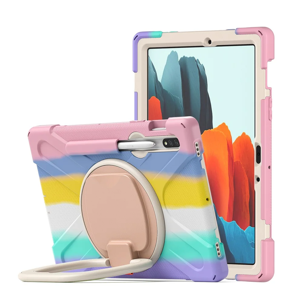 

DHL Free For Samsung Galaxy Tab S7 T870 T875 T878 Case Full Body Shockproof Rainbow Heavy Duty Defender Tablet Cover