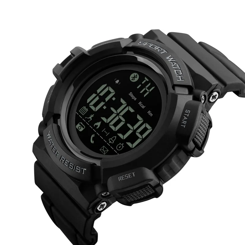 

skmei 1245 waterproof black sport smart watch can oem logo
