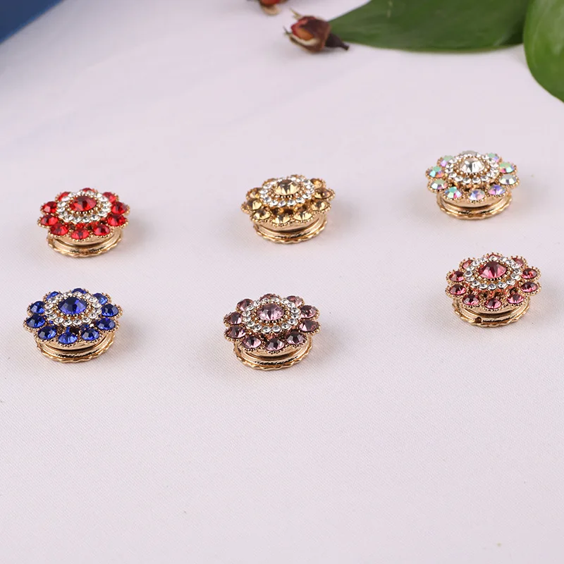 

Colorful Crystal Rhinestone Dubai Hijab Magnetic Brooch Pin Muslim Shawl Scarf Flower Magnetic Brooch, Picture color