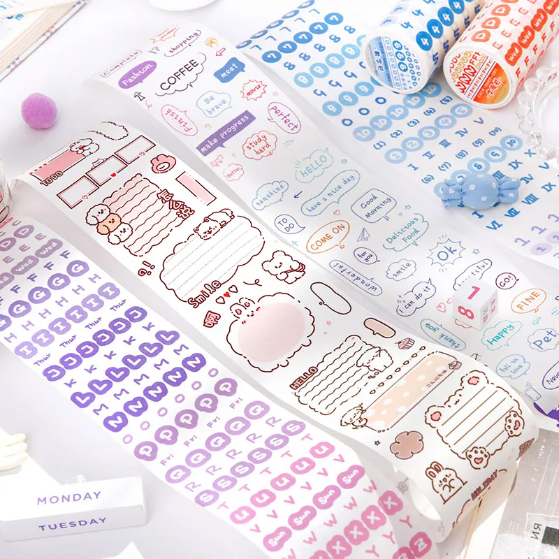 

5 Rolls Retro Poster and Paper Tape Student Stationery Tape DIY Decorative Sticker Tape 10cm