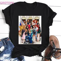 

Wholesale Modern Fashion Princess Black Women Clothes Summer Casual Cartoon Print Tshirt Harajuku Tops Vogue T-shirt