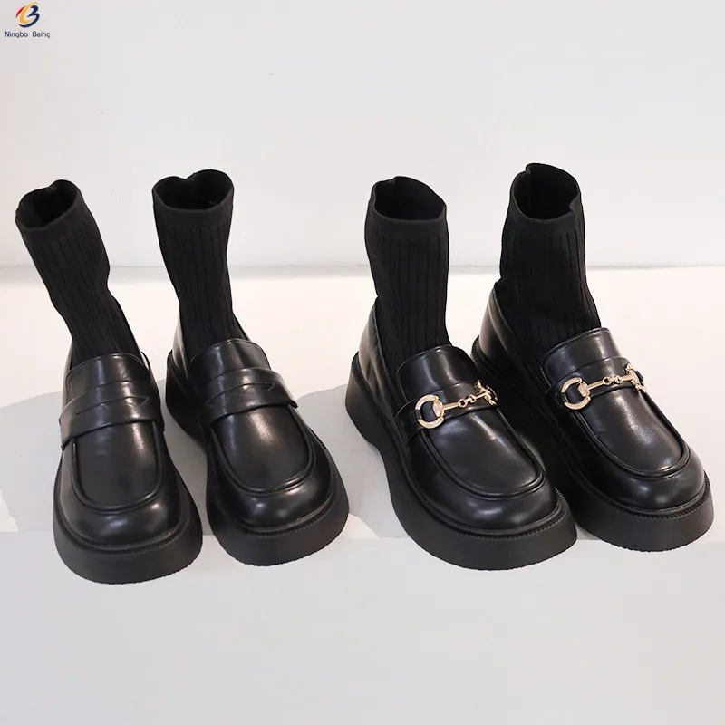 

Hot selling wide fitting sock boots girls boots winter high platform boots