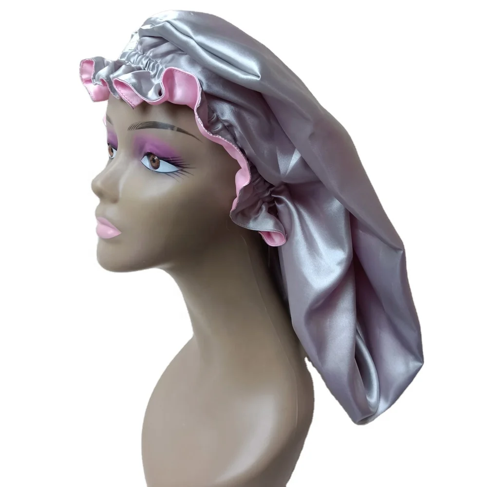 

Knotless Box Braids Hair Jumboo Large Slap Clasped Sleep Caps with Double Layers Satin Designer Bonnet, Customized