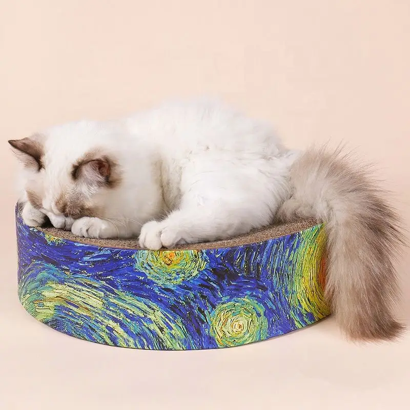 

Creative Pattern Round Scratcher Corrugated Cat Scratcher Sleeping Cat Mat, Photo