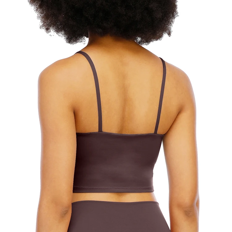 

Womens longline sports crop tank top padded sport bra for fitness yoga workout running