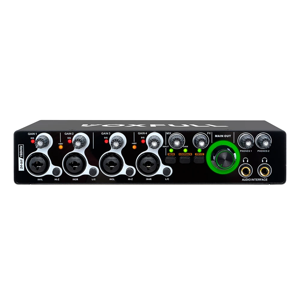 

Voxfull 4 Channels USB Audio Interface Sound Card For Recording